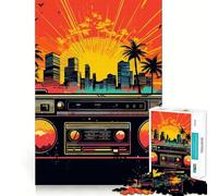Puzzle musicale Synthwave da 1000 pezzi per adolescenti, rompicapo per la mente, antistress, arte da assemblare, regalo di alta qualità (38x26cm)