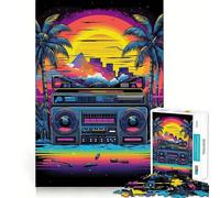 Puzzle musicale Synthwave da 1000 pezzi per adolescenti, stimola la memoria, antistress, con bordi netti, decorazione da parete (50x75cm)