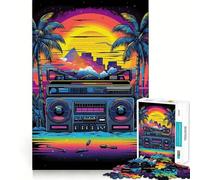 Puzzle musicale Synthwave da 1000 pezzi per adulti, gioco di logica stimolante, divertimento rilassante, bordi chiari, regalo memorabile (38x52cm)