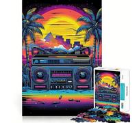 Puzzle musicale Synthwave per adolescenti, 1000 pezzi, rompicapo, antistress, taglio premium, (38x26cm)