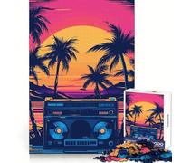 Puzzle musicale Synthwave per adulti, 1000 pezzi, gioco di logica e abilità, antistress, taglio preciso, regalo elegante (38x26cm)