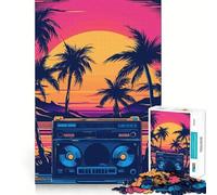 Puzzle musicale Synthwave per adulti, 1000 pezzi, gioco di logica e abilità, antistress, taglio preciso, regalo elegante (38x26cm)