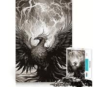 Puzzle Mystic Black Phoenix da 1000 pezzi per adulti, regalo, gioco di logica, momento di condivisione, taglio preciso, sorpresa di compleanno (38x26cm)