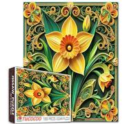 Puzzle narciso 1000 pezzi per adulti fiori foglie piante puzzle relax intrattenimento attività impegnativo per la famiglia o gli amici gioco intellettuale decompressione divertente gioco famiglia