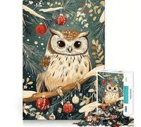 Puzzle natalizio a forma di gufo per ragazzi, 1000 pezzi, stimola la memoria, gioco da interno, assemblaggio di immagini, regalo per le vacanze (38x26cm)