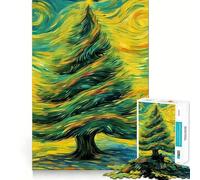 Puzzle natalizio "Albero nella notte stellata" da 1000 pezzi per ragazzi, gioco di abilità mentale, divertimento casual, design da assemblare, regalo elegante 38x26cm