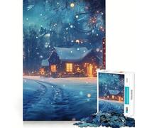 Puzzle natalizio con casetta innevata per adolescenti, 1000 pezzi, gioco rilassante, evasione, bordi precisi, (38x26cm)