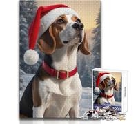 Puzzle natalizio da 1000 pezzi a tema Beagle per adolescenti, gioco per lo sviluppo del pensiero logico, ottimo regalo per momenti significativi, dimensioni 50x75cm