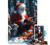 Puzzle natalizio di Babbo Natale con le volpi per ragazzi, 1000 pezzi, gioco di abilità mentale, svago leggero, assemblaggio, regalo di alta qualità (38x52cm)