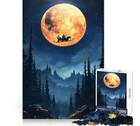 Puzzle natalizio "Il volo notturno di Babbo Natale" da 1000 pezzi per adolescenti, gioco di logica e rilassamento, con bordi sottili, da collezione (38x52cm)