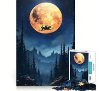Puzzle natalizio "Il volo notturno di Babbo Natale" da 1000 pezzi per adolescenti, gioco di logica e rilassamento, con bordi sottili, da collezione (38x52cm)