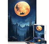 Puzzle natalizio "Il volo notturno di Babbo Natale" da 1000 pezzi per adolescenti, gioco per allenare la mente, momento di relax, assemblaggio artistico, regalo stagionale (50x75cm)