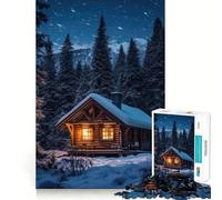 Puzzle natalizio in legno a forma di casetta per adulti,1000 pezzi,gioco stimolante per la mente,pezzi a incastro precisi,rilassante attività di gruppo al chiuso (38x26cm)
