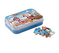 Puzzle natalizio in legno per bambini, 60 pezzi, per bambini, in barattolo di latta