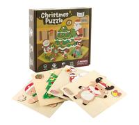 Puzzle Natalizio in Legno Renna Babbo Natale,Albero Di Natale Biscotto Di Panpepato Puzzle Bambini | Giocattolo Educativo Creativo Per Ragazzi E Ragazze Dai 3 Anni Decorazione Invernale