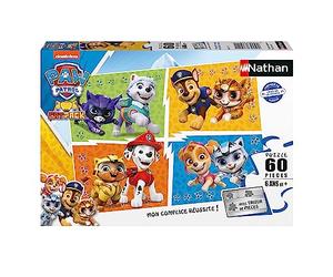 Puzzle Nathan Rencontre avec les Supers chats Pat Patrouille 60 pièces
