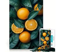 Puzzle "Natura morta con arance e foglie" da 1000 pezzi per adolescenti ideale per stimolare la memoria favorire la serenità e creare un'atmosfera piacevole Taglio liscio elegante e regalo (38x26cm)