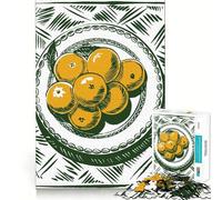 Puzzle "Natura morta con arance su piatto" da 1000 pezzi per adolescenti ideale per stimolare la memoria favorire la serenità e creare un'atmosfera piacevole Taglio liscio elegante e regalo (38x26cm)