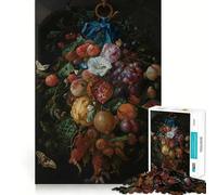 Puzzle "Natura morta con frutta e fiori" da 1000 pezzi per ragazzi, gioco di abilità mentale, divertimento casual, design elegante da assemblare 50x75cm