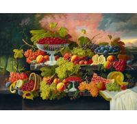 Puzzle Natura Morta con Frutta e Tramonto
