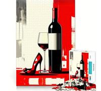 Puzzle "Natura morta con vino,scarpa e bicchiere" da 1000 pezzi,gioco creativo per sviluppare le capacità cognitive Componenti robusti e ben definiti,ideale da portare in viaggio Gioco per allenare