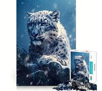 Puzzle Natura Tigre Bianca Neve 1000 Pezzi Gioco di Concentrazione Mentale Taglio di Precisione Bordi Lisci Attività Assorbente per Serate Tranquille (50x75cm)