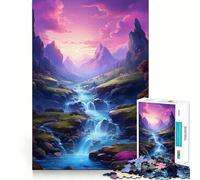 Puzzle naturalistico "Cascata nella foresta",1000 pezzi,gioco di concentrazione mentale,tagli di precisione,bordi lisci,attività rilassante per serate tranquille (50x75cm)