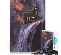Puzzle naturalistico "Cascata nella foresta",1000 pezzi,gioco di concentrazione mentale,tagli di precisione,bordi lisci,attività rilassante per serate tranquille (50x75cm)