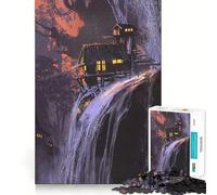 Puzzle naturalistico "Cascata nella foresta" con 1000 pezzi,gioco di memoria,taglio di precisione,attività creativa interattiva per stimolare la mente a casa (38x52cm)