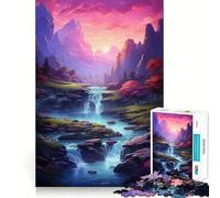 Puzzle naturalistico "Cascata nella foresta" con 1000 pezzi,gioco di memoria,taglio di precisione,attività creativa interattiva per stimolare la mente a casa (38x52cm)