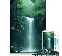 Puzzle naturalistico "Cascata nella foresta" per adulti,1000 pezzi,gioco di concentrazione,tagli di precisione,bordi lisci,divertente sfida per i momenti di attesa (38x26cm)