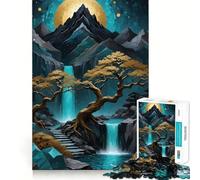 Puzzle naturalistico "Cascata nella foresta" per adulti,1000 pezzi,gioco di memoria,montaggio sicuro e stabile,gioco significativo per costruire connessioni (38x52cm)