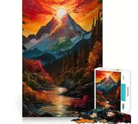 Puzzle naturalistico "Cascata nella foresta" per adulti,1000 pezzi,gioco di memoria,montaggio sicuro e stabile,gioco significativo per costruire connessioni (38x52cm)