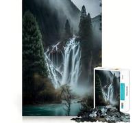 Puzzle naturalistico "Cascata nella foresta" per ragazzi,1000 pezzi,gioco stimolante per la mente,montaggio sicuro e attività di gruppo per i propri cari (50x75cm)