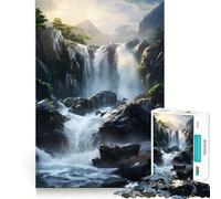 Puzzle naturalistico con cascata di montagna per adulti, 1000 pezzi, Logic Boost Toy Group, Joy Premium Edge, sorpresa di compleanno (38x26cm)