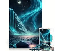 Puzzle naturalistico con cascata nella foresta,1000 pezzi,gioco cognitivo divertente,taglio di alta precisione, alleviare lo stress (50x75cm)