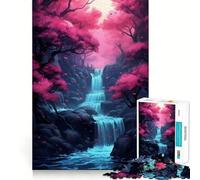 Puzzle naturalistico con cascata nella foresta,1000 pezzi,gioco cognitivo divertente,taglio di alta precisione, alleviare lo stress (38x52cm)