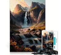 Puzzle naturalistico con cascata nella foresta,1000 pezzi,gioco cognitivo divertente,taglio di alta precisione, alleviare lo stress (50x75cm)