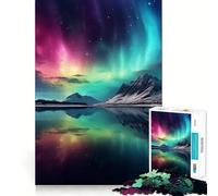 Puzzle naturalistico con luci del nord, 1000 pezzi, per adolescenti, ideale per stimolare la memoria, favorire la serenità, tagli precisi ed eleganti (38x26cm)