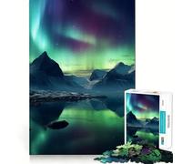 Puzzle naturalistico con tema aurore boreali per ragazzi, 1000 pezzi, gioco di intelligenza, divertimento in casa, taglio di qualità, regalo creativo (38x26cm)