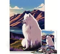 Puzzle naturalistico Samoiedo per ragazzi, 1000 pezzi, gioco intelligente antistress, bordi affilati, regalo di compleanno (38x52cm)