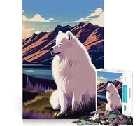 Puzzle naturalistico Samoiedo per ragazzi, 1000 pezzi, gioco intelligente antistress, bordi affilati, regalo di compleanno (38x52cm)