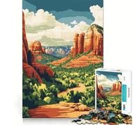Puzzle naturalistico "Sedona Red Rocks Arizona" per ragazzi, 1000 pezzi, giocattolo divertente e creativo, decorazione murale con ritagli trasparenti (38x52cm)