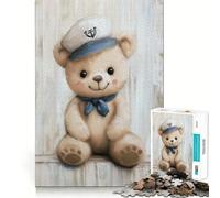 Puzzle nautico da 1000 pezzi con orsetto marinaio per bambini, giocattolo per stimolare la mente, rilassante e con tagli precisi, ideale come regalo di Babbo Natale (38x52cm)