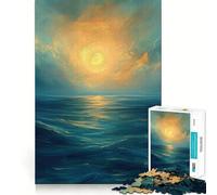 Puzzle Nautico Luna Paesaggio Marino da 1000 pezzi per adulti, per migliorare la memoria, per un momento di relax, con design e assemblaggio, regalo di alta qualità (38x26cm)