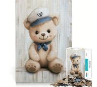 Puzzle nautico per bambini con orsetto marinaio, 1000 pezzi, ideale per adulti Migliora la memoria, rilassa la mente, ha bordi netti ed è un regalo elegante (50x75cm)