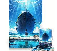 Puzzle "Nave affondata e ragazza" per adolescenti, 1000 pezzi, gioco per allenare la mente, attività per la casa, taglio di precisione, decorazione murale 50x75cm