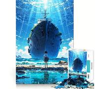 Puzzle "Nave affondata e ragazza" per adolescenti, 1000 pezzi, gioco per allenare la mente, attività per la casa, taglio di precisione, decorazione murale 50x75cm
