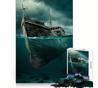 Puzzle "Nave affondata sott'acqua" per ragazzi, 1000 pezzi, rompicapo per la mente, divertimento rilassante, arte da assemblare, regalo adorabile 50x75cm