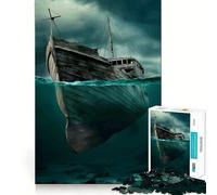 Puzzle "Nave affondata sott'acqua" per ragazzi, 1000 pezzi, rompicapo per la mente, divertimento rilassante, arte da assemblare, regalo adorabile 38x26cm